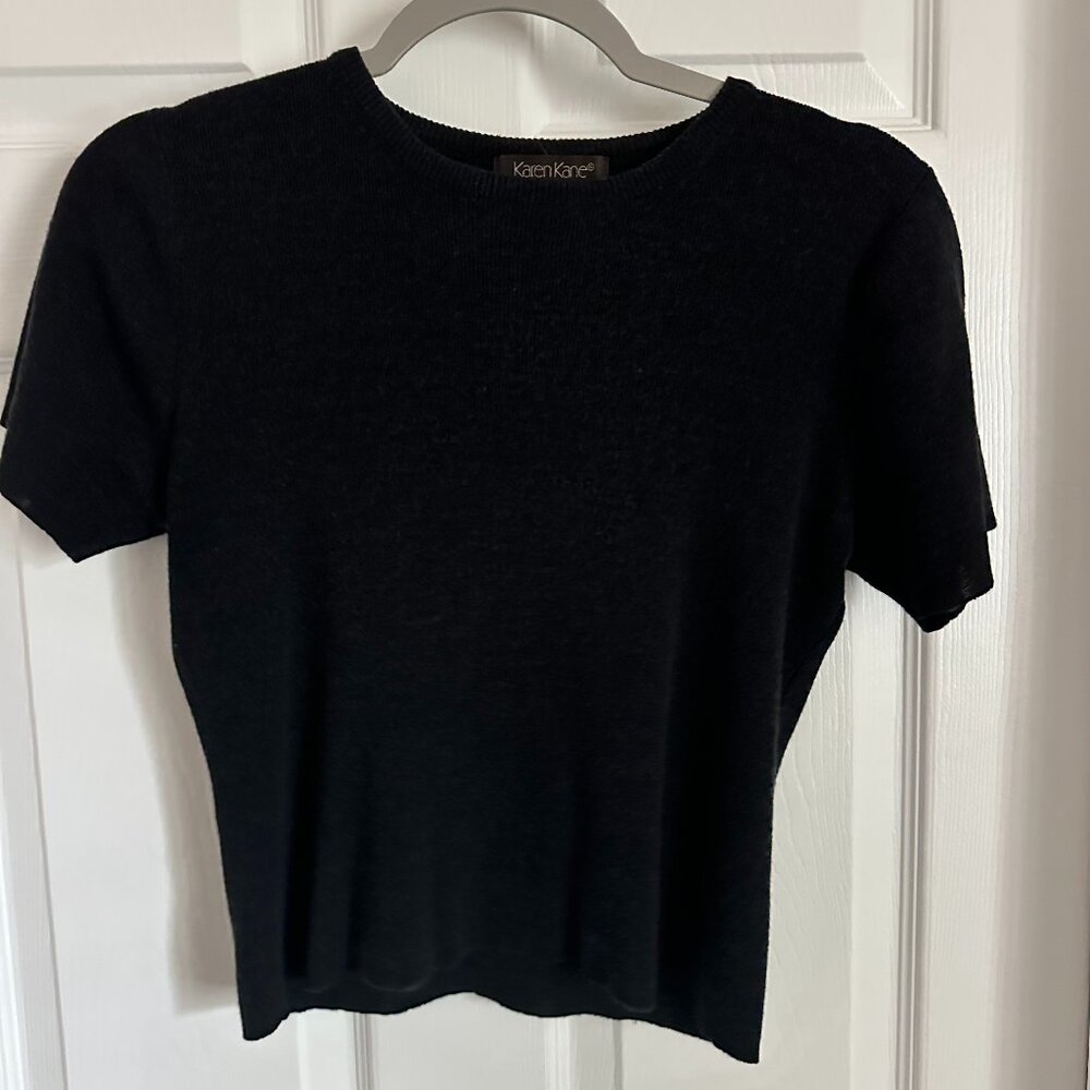 Karen Kane Knit Short Sleeve Crop Top